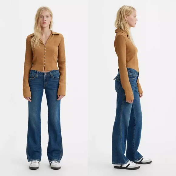 Levi's Noughties Bootcut Low Rise Jeans Size 29 Blue Wash Pocket Y2k 28 - Picture 3 of 16